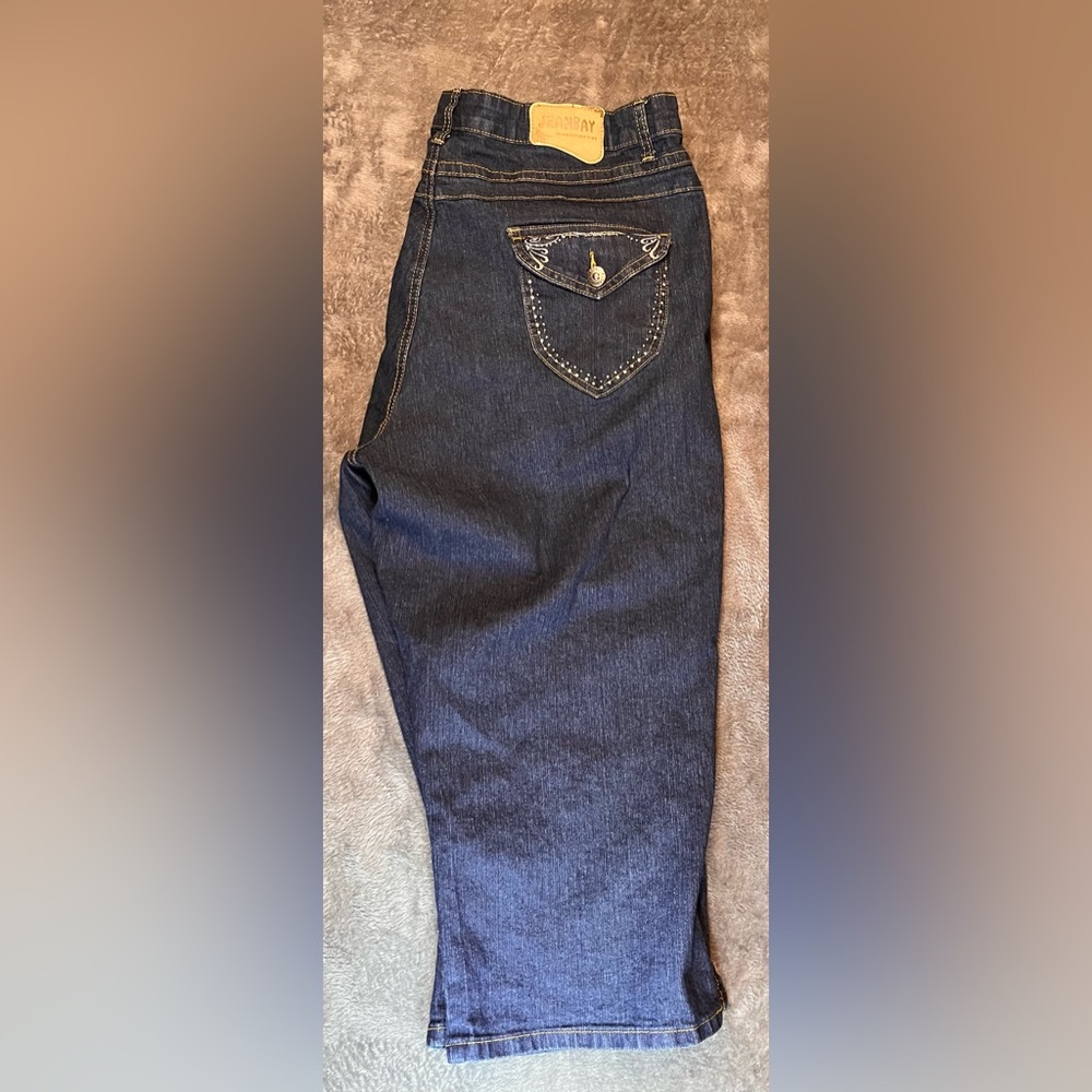 Dark Blue Women’s Capri’s - Classic Denim Style Size 22W